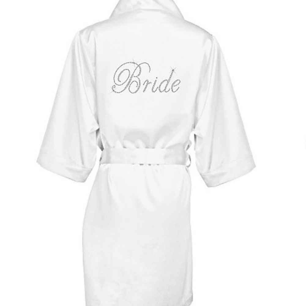 David’s Bridal Double Rhinestone Bride Satin Robe